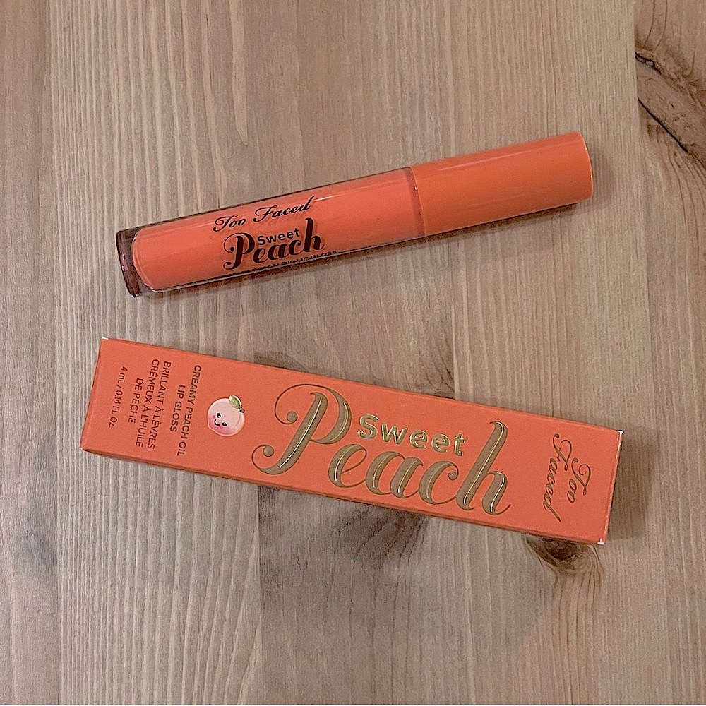 BNIB Too Faced Sweet Peach Oil Lip Gloss - Poppin’ Peach